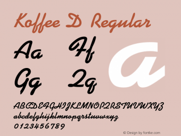 Koffee D Regular Version 001.005 Font Sample