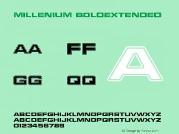 Millenium BoldExtended Version 003.001 Font Sample