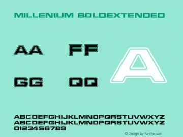 Millenium BoldExtended Version 003.001 Font Sample