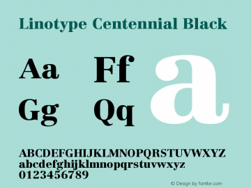 Linotype Centennial Black Version 001.101图片样张