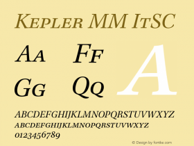 Kepler MM ItSC Version 001.000 Font Sample