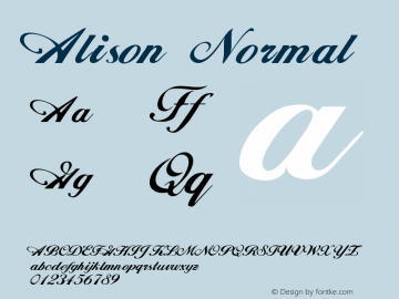 Alison Normal Version 001.003 Font Sample