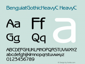 BenguiatGothicHeavyC HeavyC Version 001.000 Font Sample