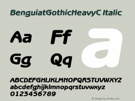 BenguiatGothicHeavyC Italic OTF 1.0;PS 001.000;Core 116;AOCW 1.0 161 Font Sample