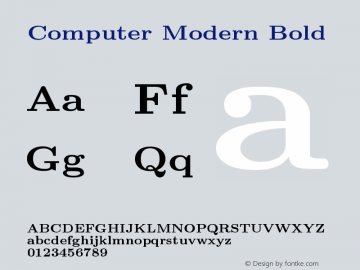 Computer Modern Bold Version 003.002 Font Sample