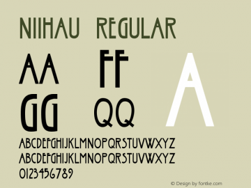 Niihau Regular Version 001.003 Font Sample