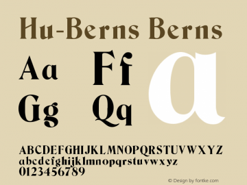 Hu-Berns Berns Version 001.000 Font Sample