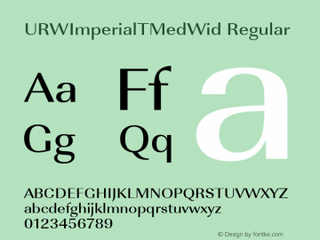 URWImperialTMedWid Regular Version 001.005 Font Sample