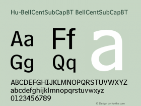 Hu-BellCentSubCapBT BellCentSubCapBT Version 001.000 Font Sample