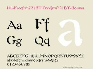 Hu-Freefrm721BT Freefrm721BT-Roman Version 001.000 Font Sample