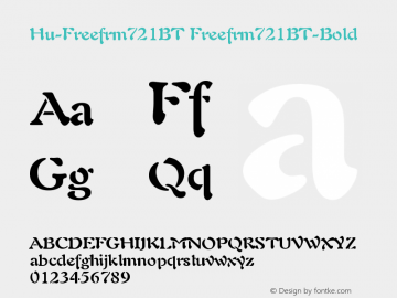 Hu-Freefrm721BT Freefrm721BT-Bold Version 001.000 Font Sample