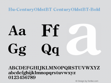 Hu-CenturyOldstBT CenturyOldstBT-Bold Version 001.000 Font Sample