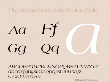 Hu-Americana Americana-Italic Version 001.000图片样张