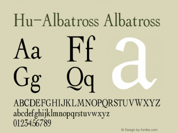 Hu-Albatross Albatross Version 001.000 Font Sample