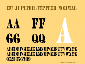 Hu-Jupiter Jupiter-Normal Version 001.000 Font Sample