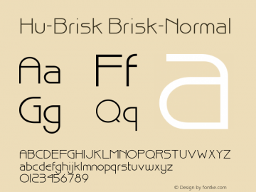 Hu-Brisk Brisk-Normal Version 001.000 Font Sample