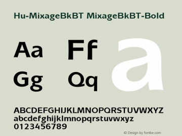 Hu-MixageBkBT MixageBkBT-Bold Version 001.000 Font Sample