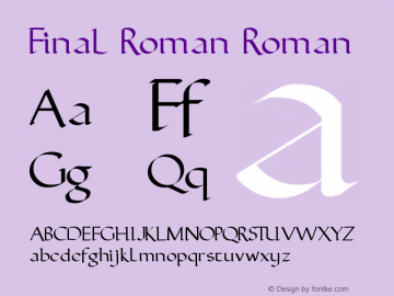 Final Roman Roman Version 1.000 Font Sample