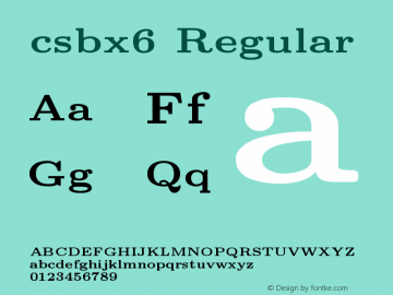 csbx6 Regular Version 1.1/12-Nov-94 Font Sample