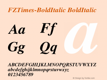 FZTimes-BoldItalic BoldItalic Version 001.000图片样张