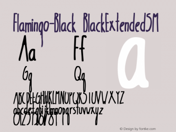 Flamingo-Black BlackExtendedSM Version 1.0 Font Sample