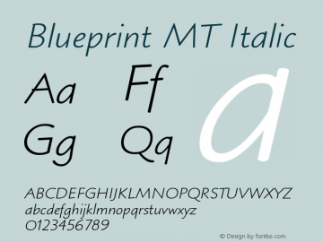 Blueprint MT Italic Version 001.003图片样张