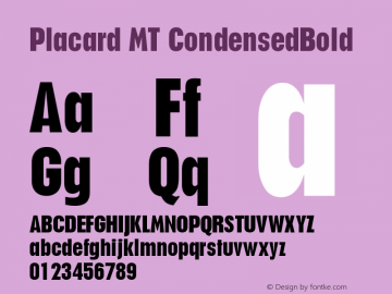 Placard MT CondensedBold Version 001.003图片样张