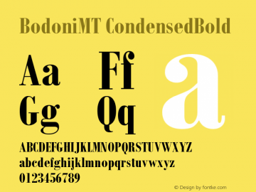 BodoniMT CondensedBold Version 001.002图片样张