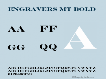 Engravers MT Bold Version 001.003图片样张