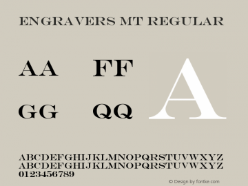 Engravers MT Regular Version 001.003 Font Sample