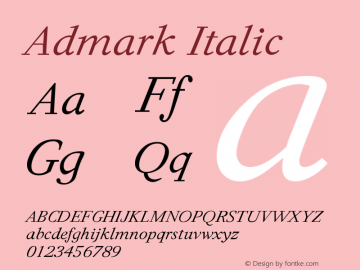 Admark Italic Version 001.000图片样张