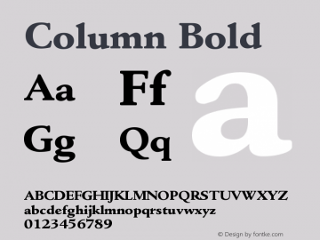 Column Bold Version 001.000 Font Sample