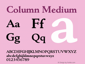 Column Medium Version 001.000 Font Sample