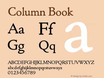 Column Book Version 001.000 Font Sample