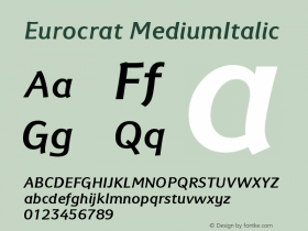 Eurocrat MediumItalic Version 001.000图片样张