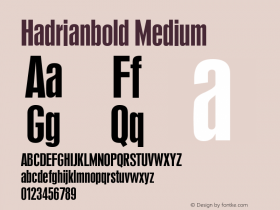 Hadrianbold Medium Version 001.000 Font Sample