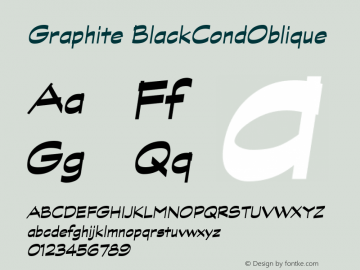 Graphite BlackCondOblique Version 001.000 Font Sample