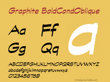 Graphite BoldCondOblique Version 001.000 Font Sample