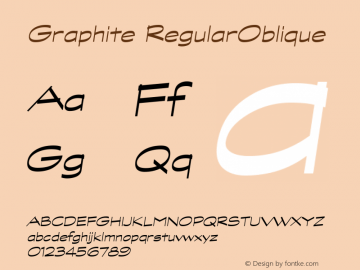 Graphite RegularOblique Version 001.000 Font Sample