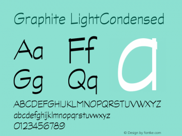 Graphite LightCondensed Version 001.000 Font Sample