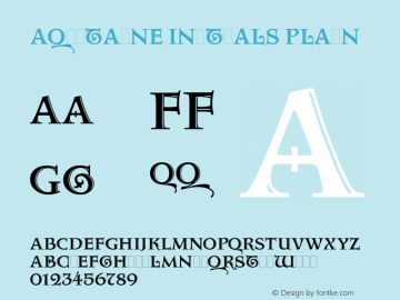 Aquitaine Initials Plain Version 001.000 Font Sample