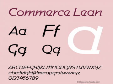 Commerce Lean Version 001.000 Font Sample