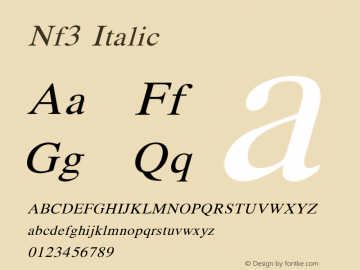 Nf3 Italic Version 001.000 Font Sample