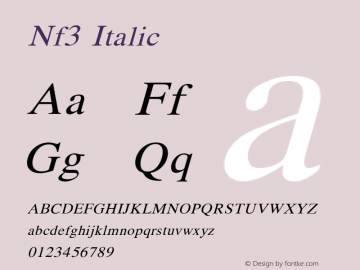 Nf3 Italic Version 001.000 Font Sample