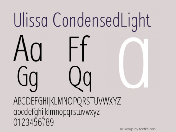Ulissa CondensedLight Version 001.000图片样张