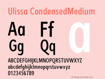 Ulissa CondensedMedium Version 001.000图片样张