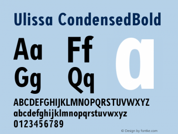 Ulissa CondensedBold Version 001.000图片样张