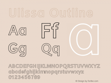 Ulissa Outline Version 001.000 Font Sample