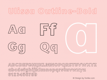 Ulissa Outline-Bold Version 001.000 Font Sample