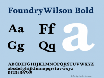 FoundryWilson Bold Version 001.000图片样张